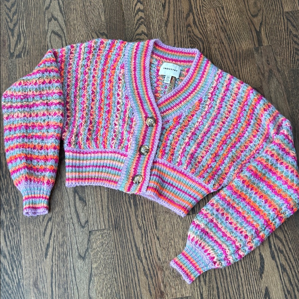 Multi Striped Sweater Industry small cropped boho - Picture 3 of 7